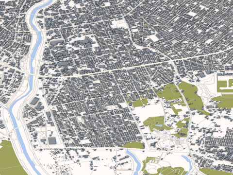 Sapporo City in Hokkaido Japan Modello 3D