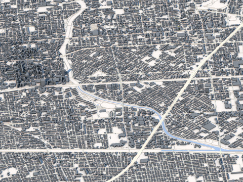 Sapporo City in Hokkaido Japan Modello 3D