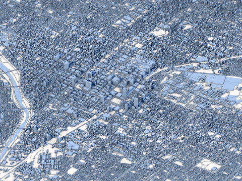 Sapporo City in Hokkaido Japan Modello 3D