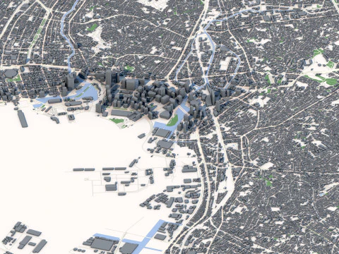 Ciudad de Yokohama Jap&oacute;n Modelo 3D