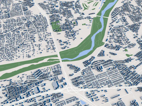 Albuquerque City New Mexico 3D Model
