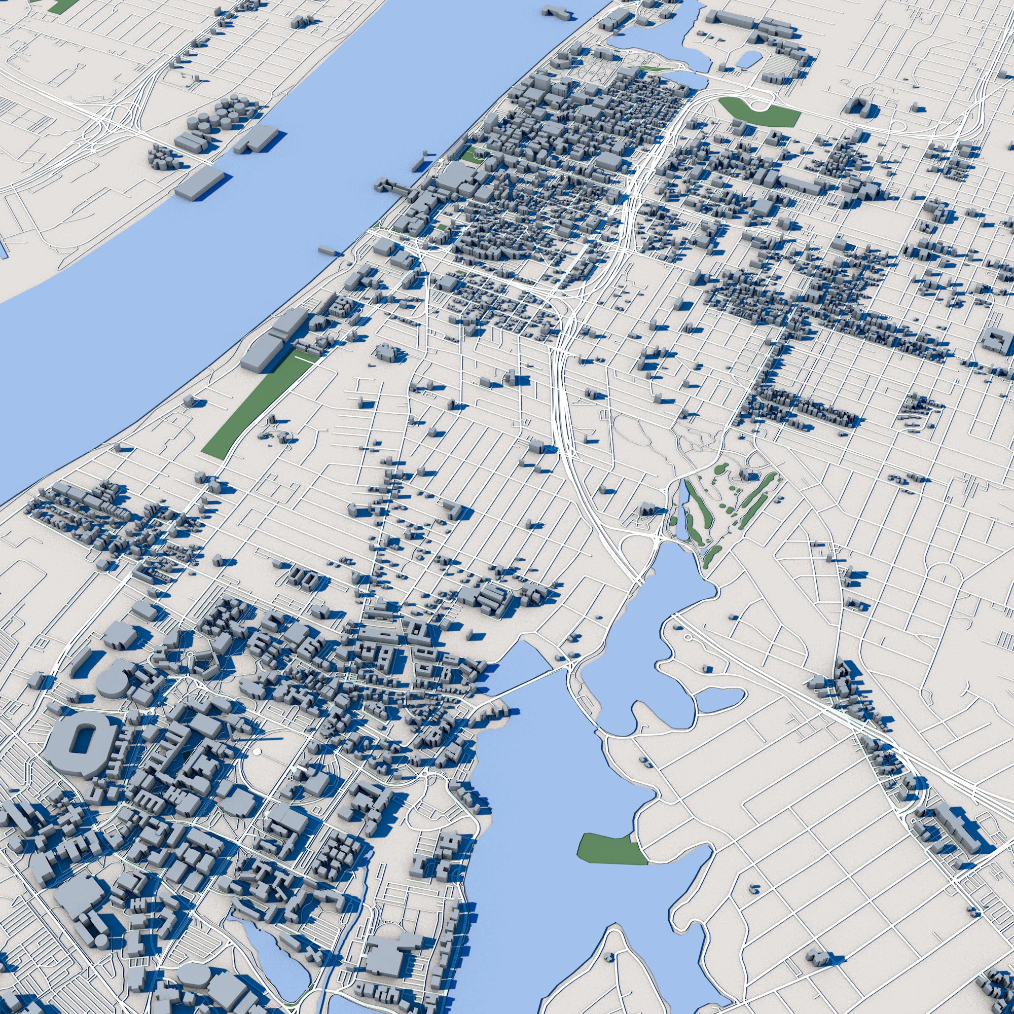 Baton Rouge City Louisiana 3D Model .c4d .max .obj .3ds .fbx .stl .blend