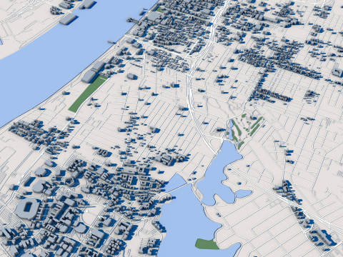 Baton Rouge City Louisiana 3D मॉडल