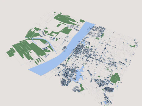 Baton Rouge City Louisiana 3D Model