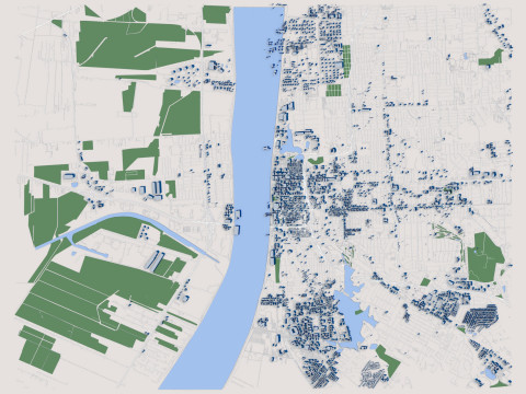 Baton Rouge City Louisiana 3D-Modell