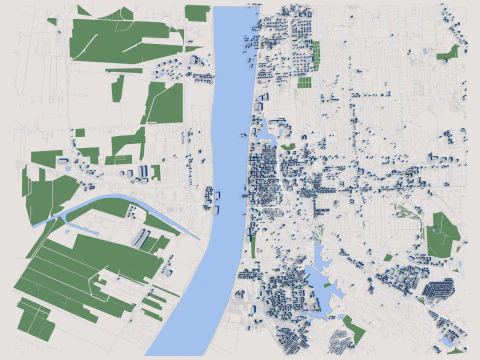 Baton Rouge City Louisiana 3D Model