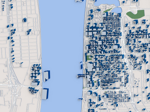 Baton Rouge City Louisiana 3D-Modell
