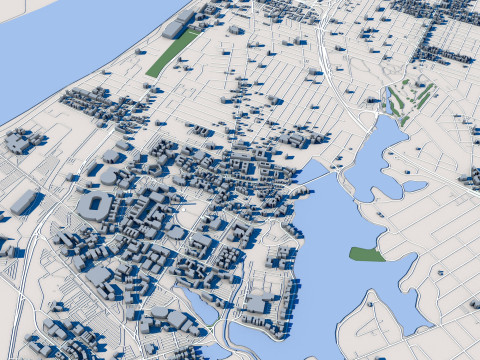Baton Rouge City Louisiana 3D-Modell