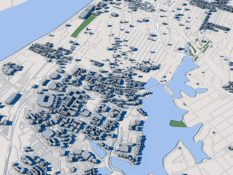 Baton Rouge City Louisiana 3D Model