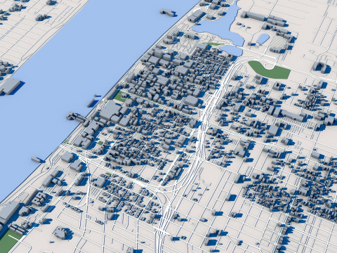 Baton Rouge City Louisiana 3D-Modell