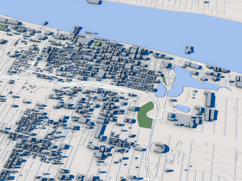 Baton Rouge City Louisiana 3D-Modell