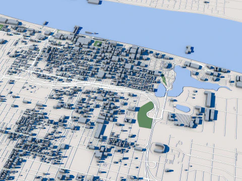 Baton Rouge City Louisiana 3D Model
