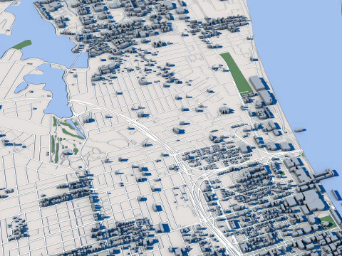 Baton Rouge City Louisiana 3D Model
