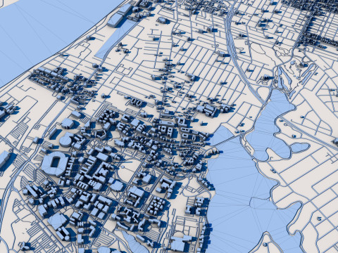 Baton Rouge City Louisiana 3D-Modell