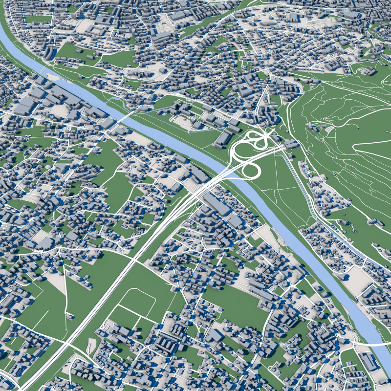 Bregenz City Austria 3D Model .c4d .max .obj .3ds .fbx .stl .blend