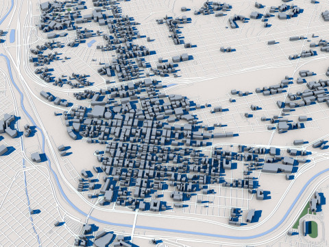 El Paso City Texas 3D Модель