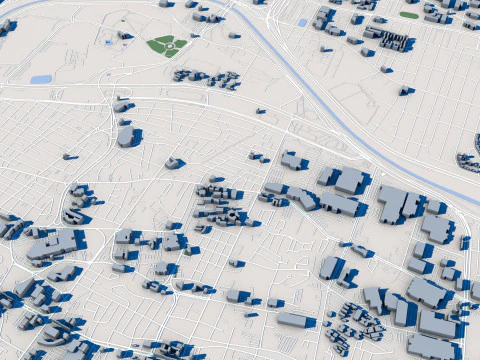El Paso City Texas 3D Model