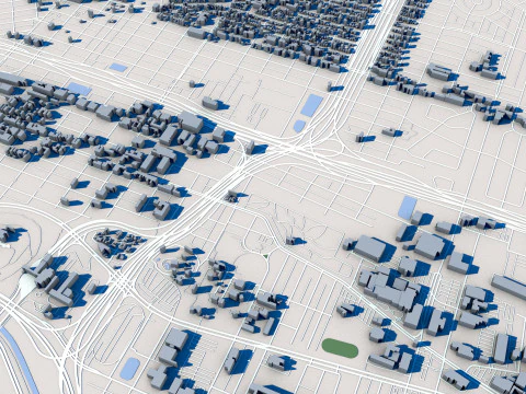 El Paso City Texas 3D Model