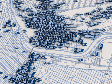 El Paso City Texas 3D 모델