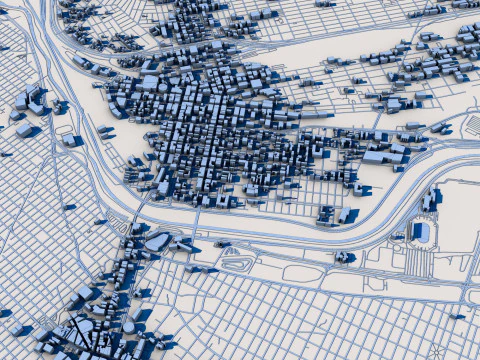 El Paso City Texas 3D Model