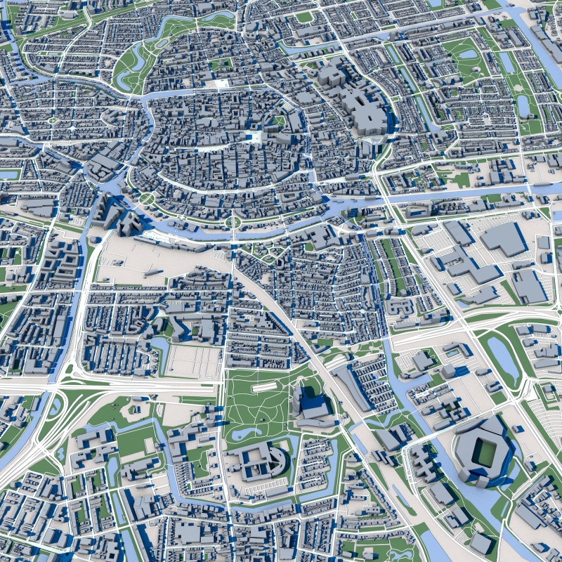 Groningen City Netherlands Modelo 3D .c4d .max .obj .3ds .fbx .stl .blend