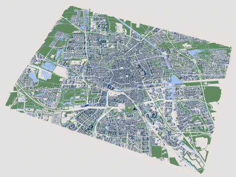 Groningen City Netherlands 3D Model
