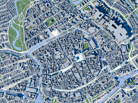 Groningen City Netherlands Modelo 3D