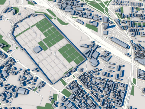 Parte de la ciudad de Mil&aacute;n Italia 2 Modelo 3D