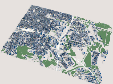 Part of Milan City Italy 3D 모델