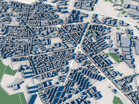 Part of Milan City Italy 3D 모델