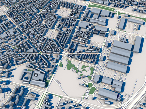 Part of Milan City Italy 3D 모델