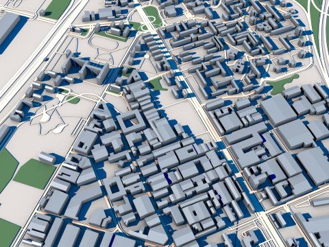 Part of Milan City Italy 3D 모델