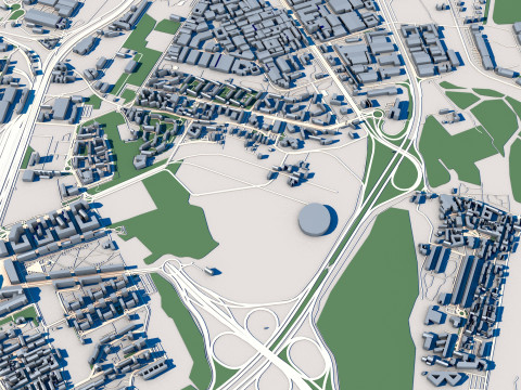 Part of Milan City Italy 3D 모델