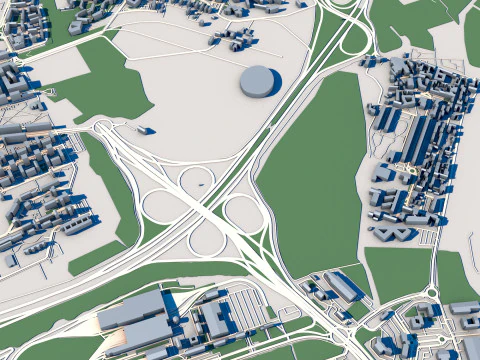 Part of Milan City Italy 3D Model