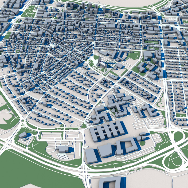 Reykjavik City Iceland 3D Модель .c4d .max .obj .3ds .fbx .stl .blend