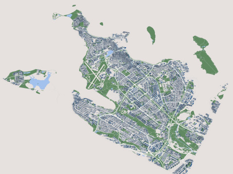 Reykjavik City Iceland 3D Модель