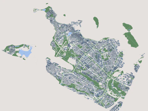 Reykjavik City Iceland 3D Model
