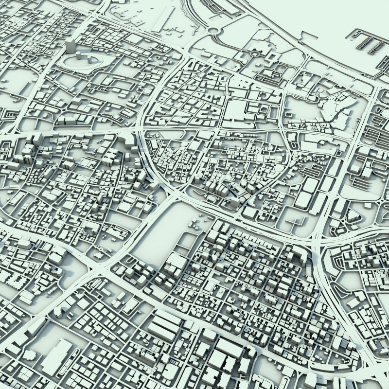 Doha City Qatar 3D Модель .c4d .max .obj .3ds .fbx .stl .blend 