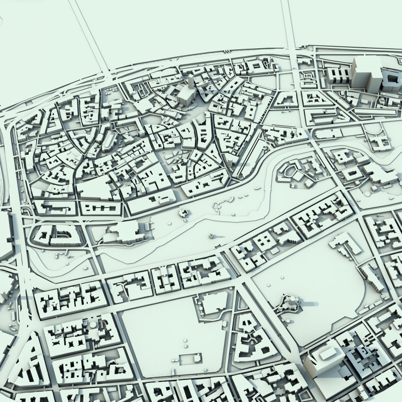 Riga City Latvia 3D Модель .c4d .max .obj .3ds .fbx .stl .blend 