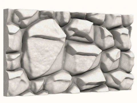 Stone Wall 055 3D Model