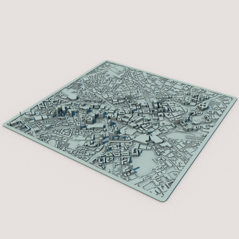 Birmingham City England United Kingdom Modello 3D .c4d .max .obj .3ds .fbx .stl .blend 