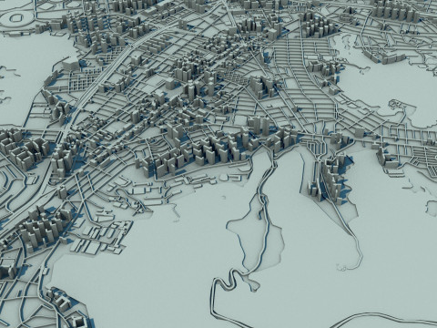 Busan City South Korea 3D Model