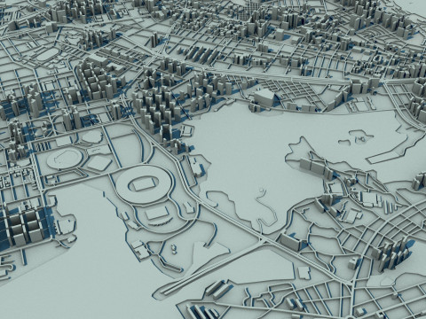 Busan City South Korea 3D Model