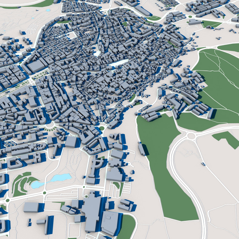 Caceres City Spain 3D Модель .c4d .max .obj .3ds .fbx .stl .blend