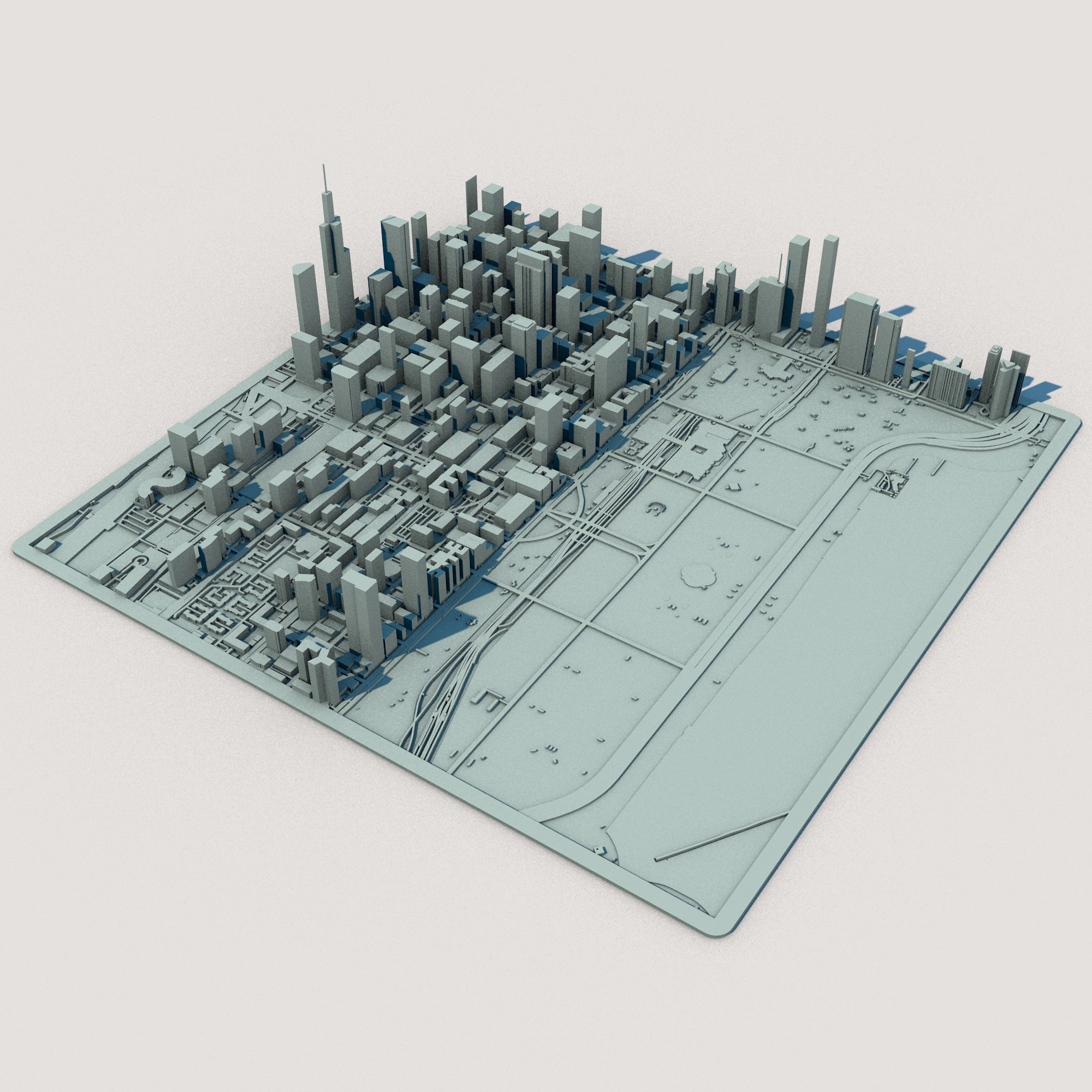 Chicago City Illinois United States 3D Model .c4d .max .obj .3ds .fbx .stl .blend 