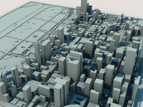 Chicago City Illinois United States 3Dモデル