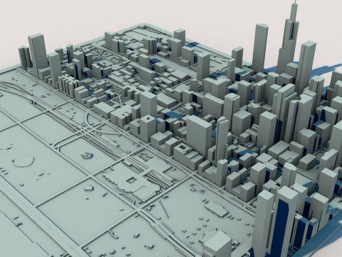 Chicago City Illinois United States 3Dモデル