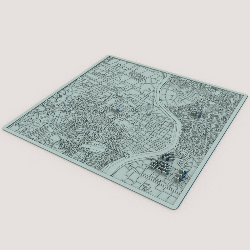 Daegu City South Korea 3D Модель .c4d .max .obj .3ds .fbx .stl .blend 