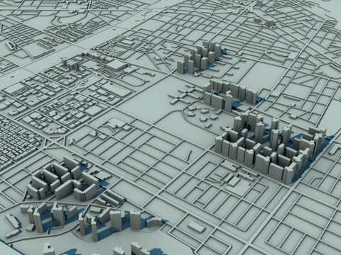 Incheon City South Korea 3D Модель