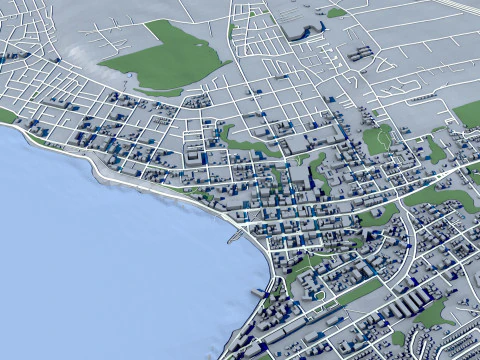 Città di Puerto Varas Cile Modello 3D